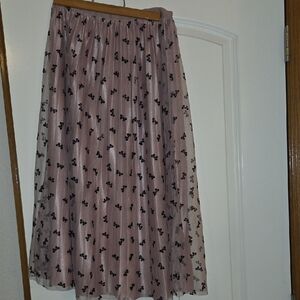 Elegant Black and Pink Patterned Skirt